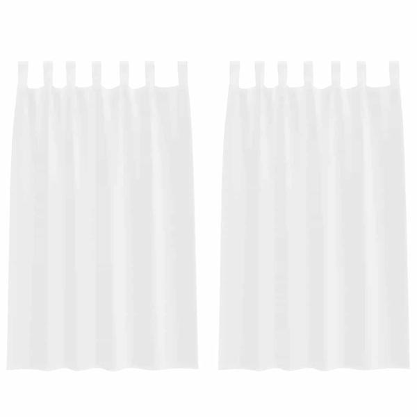 Vorhänge mit Vorhängen 2 pcs Weiß 140 x 175 cm Polyester
