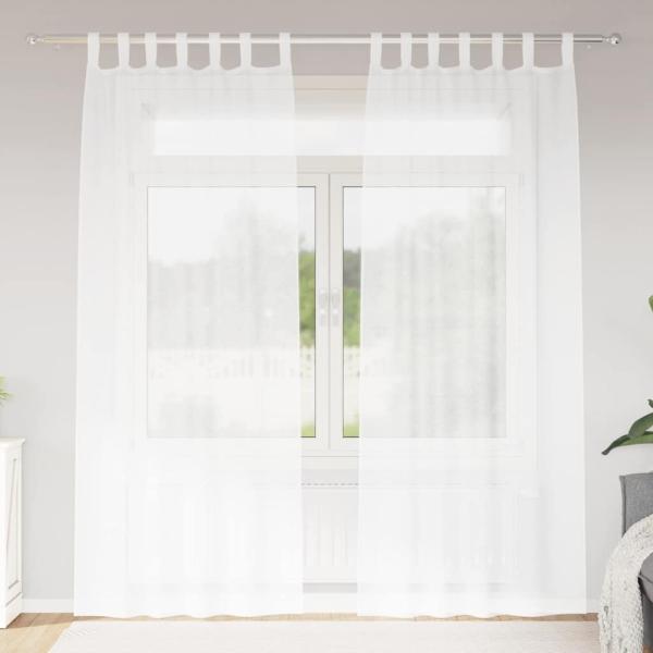 ARDEBO.de - Vorhänge mit Vorhängen 2 pcs Weiß 140 x 245 cm Polyester