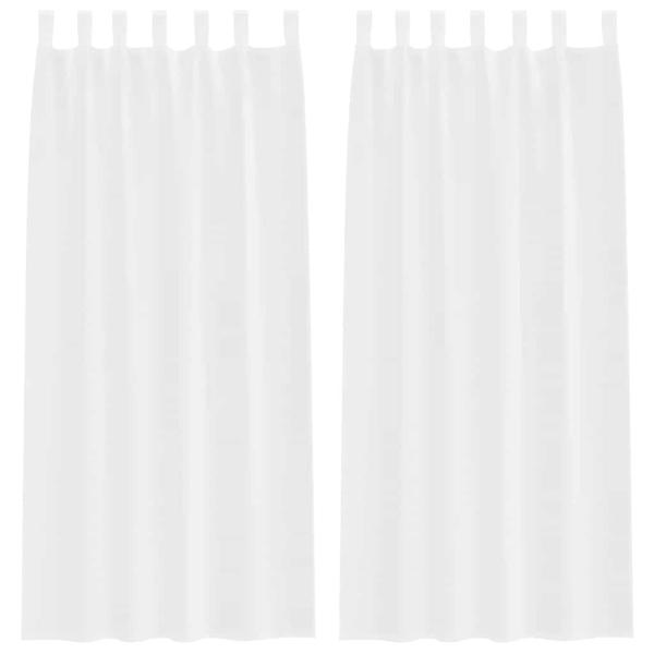 Vorhänge mit Vorhängen 2 pcs Weiß 140 x 245 cm Polyester