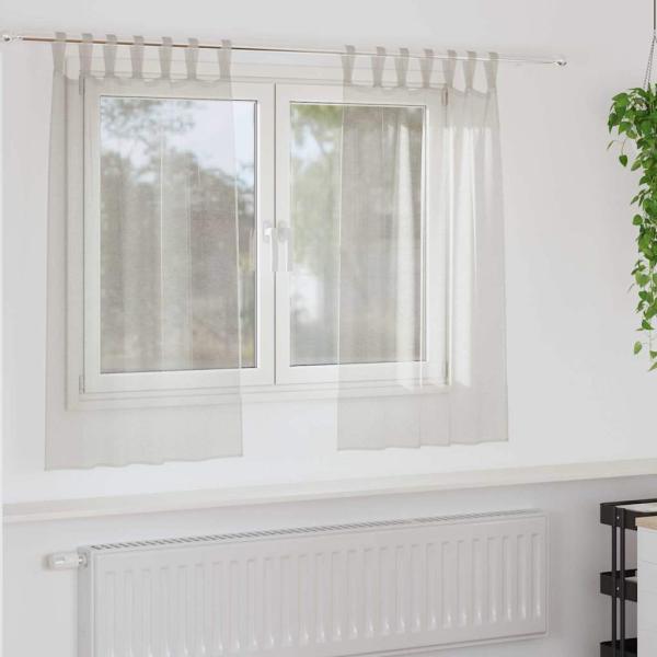 ARDEBO.de - Vorhänge mit Vorhängen 2 pcs Cremefarben 140 x 140 cm Polyester