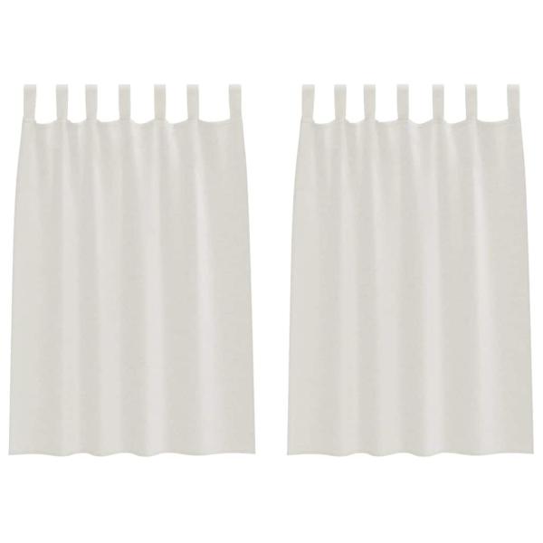 Vorhänge mit Vorhängen 2 pcs Cremefarben 140 x 140 cm Polyester