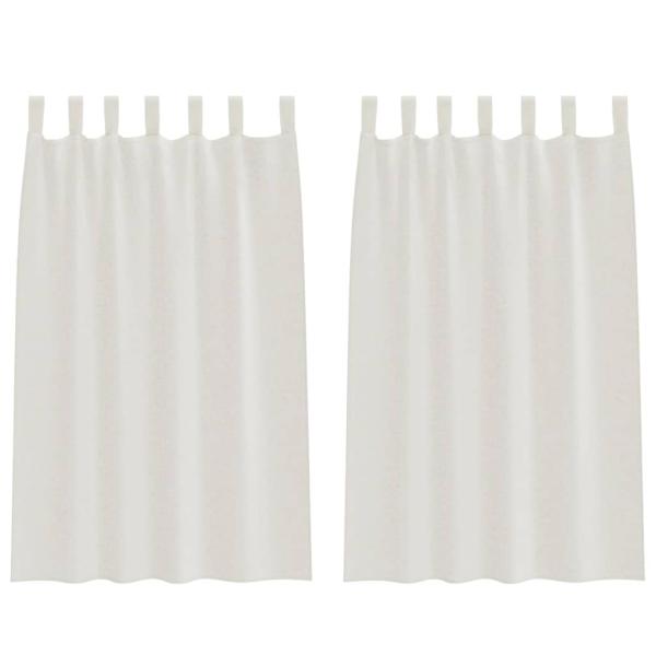 Vorhänge mit Vorhängen 2 pcs Cremefarben 140 x 175 cm Polyester