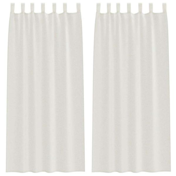 Vorhänge mit Vorhängen 2 pcs Cremefarben 140 x 260 cm Polyester