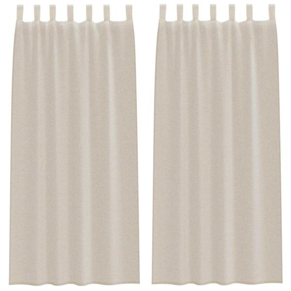 Vorhänge mit Vorhängen 2 pcs Sand 140 x 225 cm Polyester