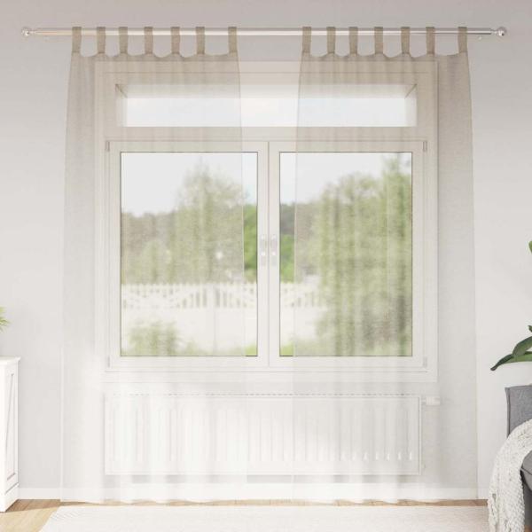ARDEBO.de - Vorhänge mit Vorhängen 2 pcs Sand 140 x 260 cm Polyester