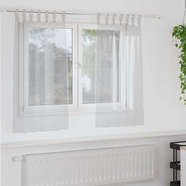 ARDEBO.de - Vorhänge mit Vorhängen 2 pcs Hellgrau 140 x 140 cm Polyester