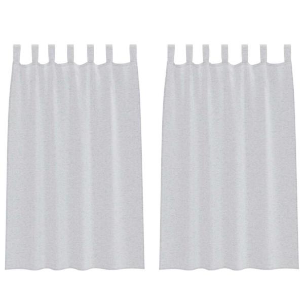 Vorhänge mit Vorhängen 2 pcs Hellgrau 140 x 175 cm Polyester