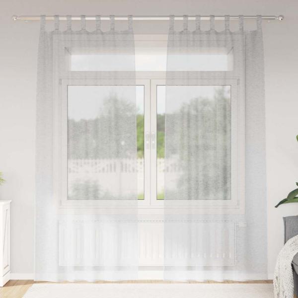 ARDEBO.de - Vorhänge mit Vorhängen 2 pcs Hellgrau 140 x 260 cm Polyester