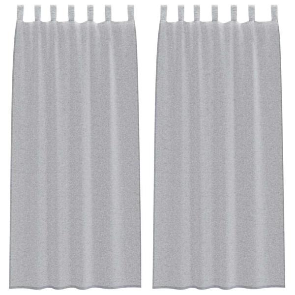 Vorhänge mit Vorhängen 2 pcs Dunkelgrau 140 x 225 cm Polyester