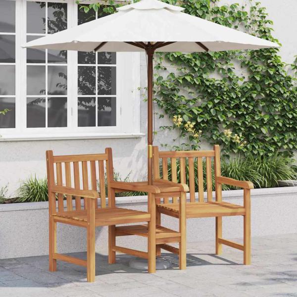 ARDEBO.de - Outdoor-Stühle mit Regal Braun 152 x 63 x 89 cm Teak-Massivholz