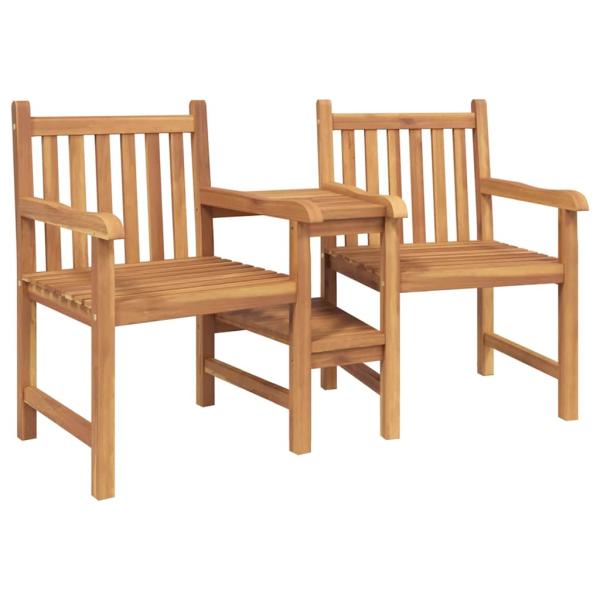 Outdoor-Stühle mit Regal Braun 152 x 63 x 89 cm Teak-Massivholz