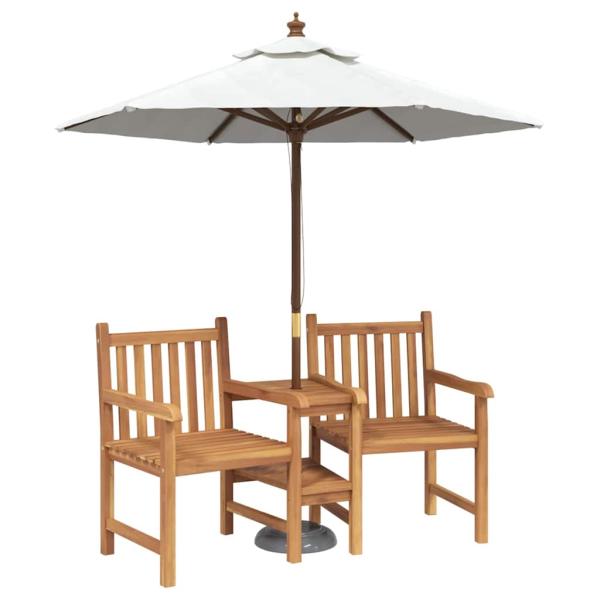 Outdoor-Stühle mit Regal Braun 152 x 63 x 89 cm Teak-Massivholz