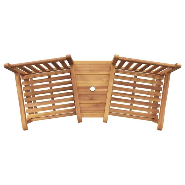 Outdoor-Stühle mit Regal Braun 152 x 63 x 89 cm Teak-Massivholz