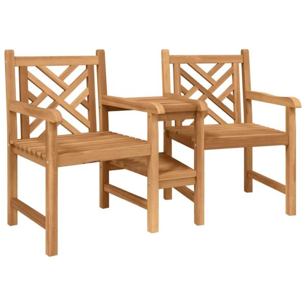 Outdoor-Stühle mit Regal Lattice Braun 152 x 63 x 89 cm Teak-Massivholz
