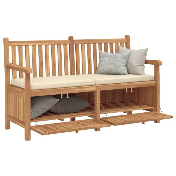 Gartenaufbewahrungsbank Braun 150 x 60 x 90 cm Teak-Massivholz