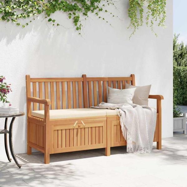 Gartenaufbewahrungsbank Braun 150 x 60 x 90 cm Teak-Massivholz