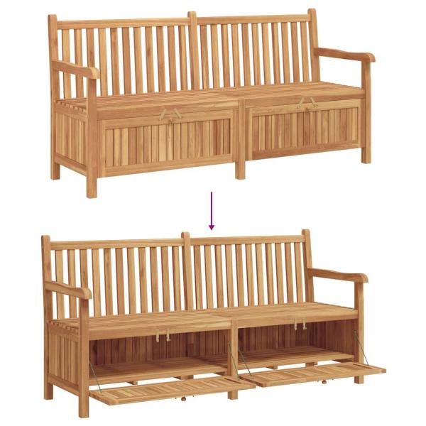 Gartenaufbewahrungsbank Braun 228 x 60 x 90 cm Teak-Massivholz