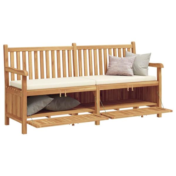 Gartenaufbewahrungsbank Braun 228 x 60 x 90 cm Teak-Massivholz