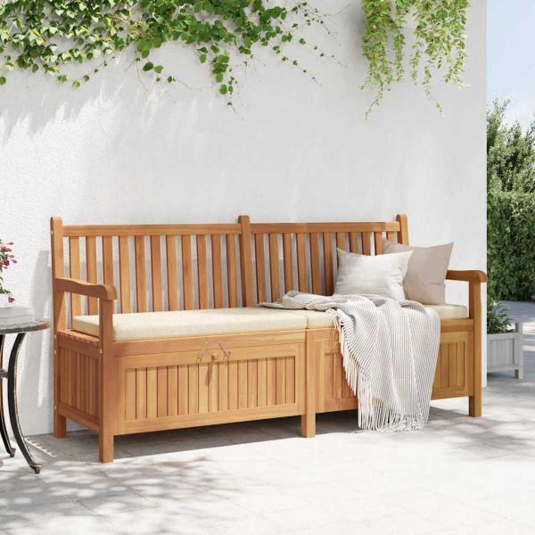 Gartenaufbewahrungsbank Braun 228 x 60 x 90 cm Teak-Massivholz