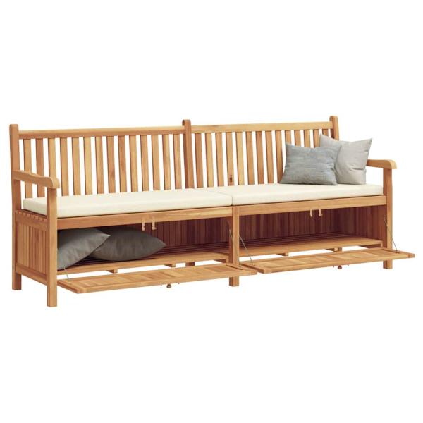 Gartenaufbewahrungsbank Braun 228 x 60 x 90 cm Teak-Massivholz