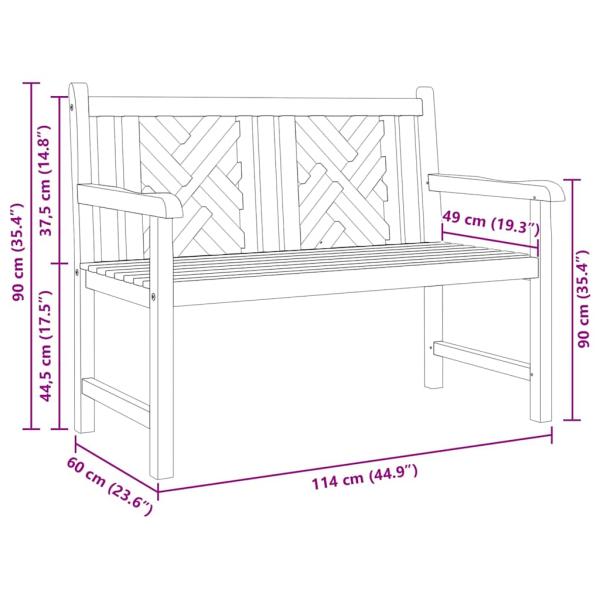Gartenbank Braun 228 x 60 x 90 cm Teak-Massivholz