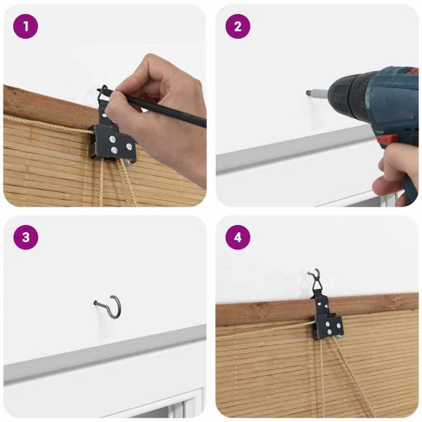 Fensterjalousien und -schattierungen Hellbraun 60 x 220 cm