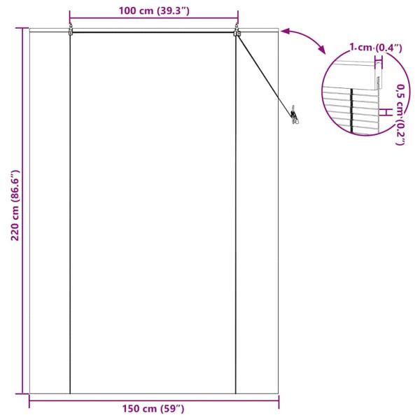 Rollo Braun 150 x 220 cm Bambus
