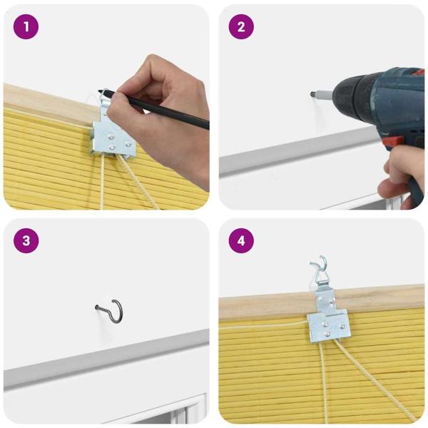 Fensterjalousien und -schattierungen Gelb 90 x 220 cm Bambus