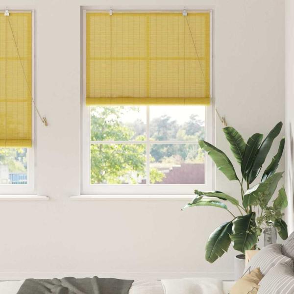 ARDEBO.de - Fensterjalousien und -schattierungen Gelb 110 x 220 cm Bambus