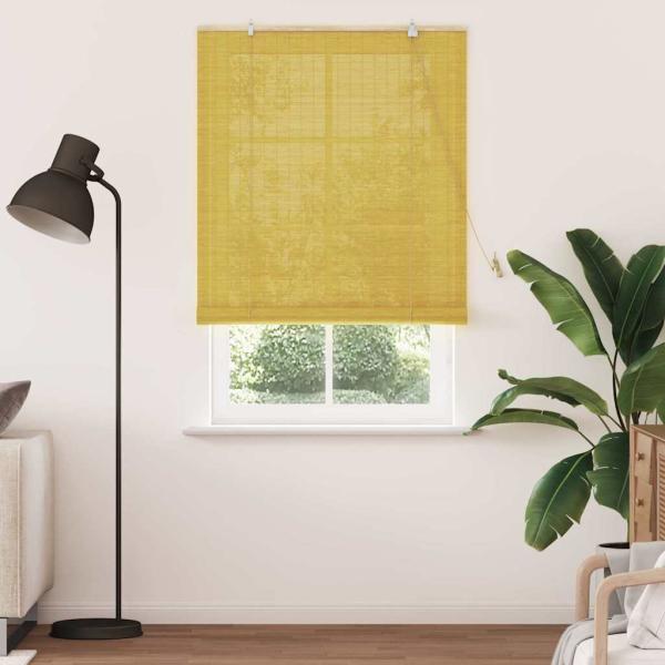 Fensterjalousien und -schattierungen Gelb 110 x 220 cm Bambus