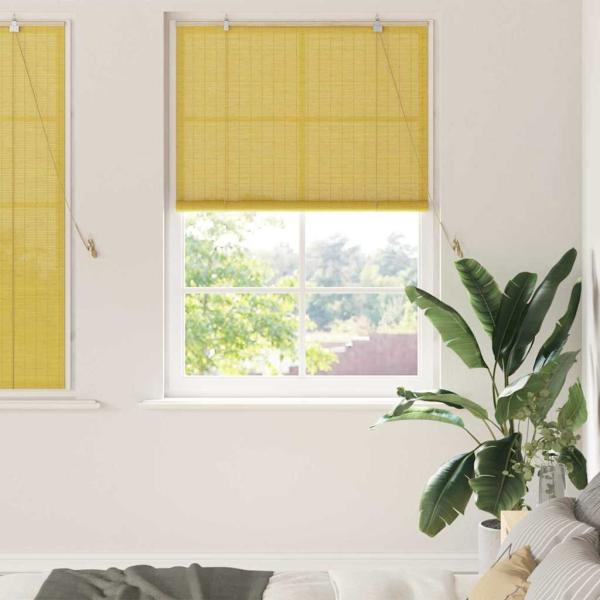 ARDEBO.de - Fensterjalousien und -schattierungen Gelb 120 x 160 cm Bambus