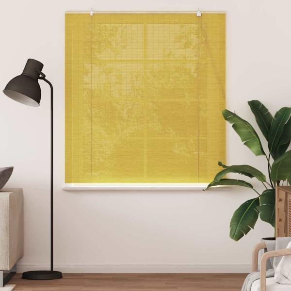 Fensterjalousien und -schattierungen Gelb 140 x 160 cm Bambus