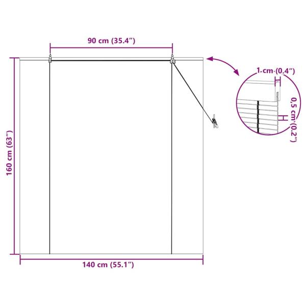 Rollo Gelb 140 x 160 cm Bambus