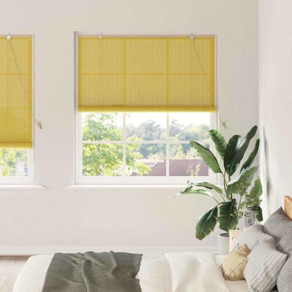 ARDEBO.de - Fensterjalousien und -schattierungen Gelb 140 x 220 cm Bambus