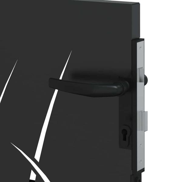 Gartentor Schwarz 105 x 100 cm Pulverbeschichteter Stahl