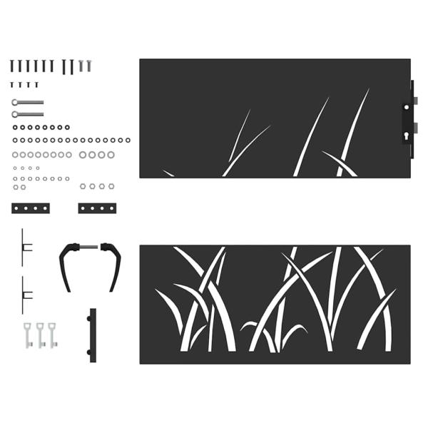 Gartentor Schwarz 105 x 100 cm Pulverbeschichteter Stahl