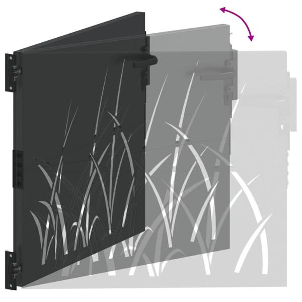 Gartentor Schwarz 105 x 100 cm Pulverbeschichteter Stahl