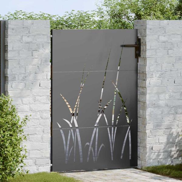 ARDEBO.de - Gartentor Schwarz 105 x 125 cm Pulverbeschichteter Stahl
