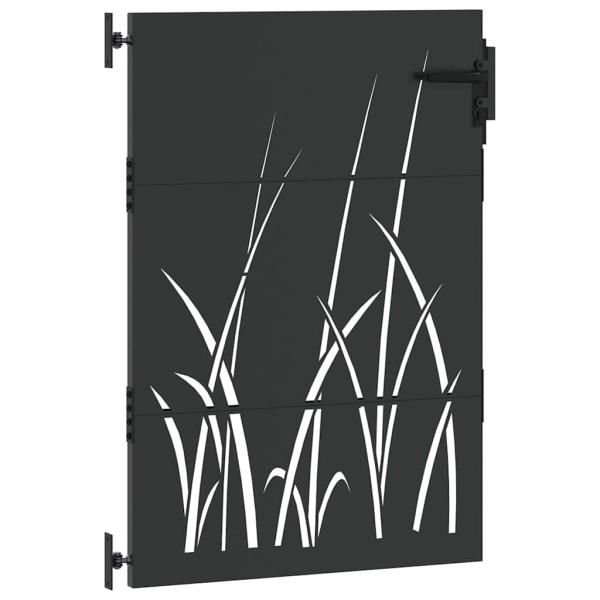 Gartentor Schwarz 105 x 125 cm Pulverbeschichteter Stahl