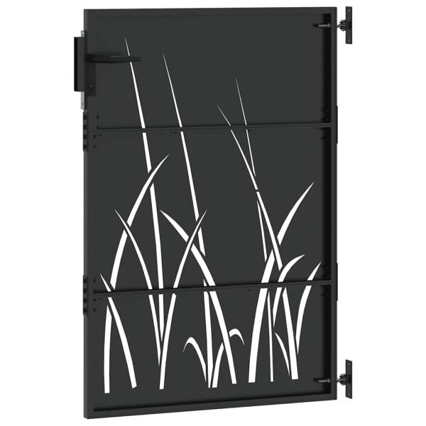 Gartentor Schwarz 105 x 125 cm Pulverbeschichteter Stahl