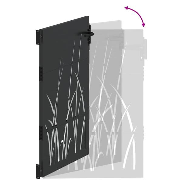 Gartentor Schwarz 105 x 125 cm Pulverbeschichteter Stahl