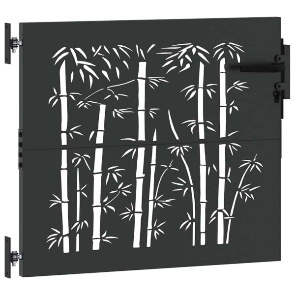 Gartentor Schwarz 105 x 100 cm Pulverbeschichteter Stahl