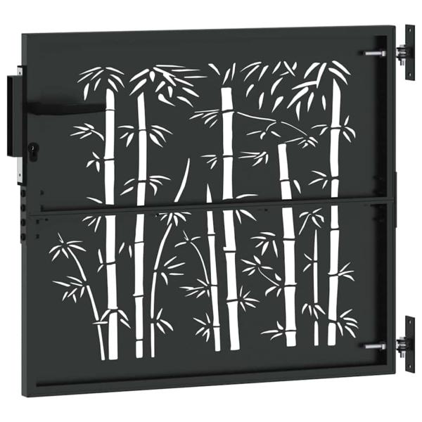 Gartentor Schwarz 105 x 100 cm Pulverbeschichteter Stahl