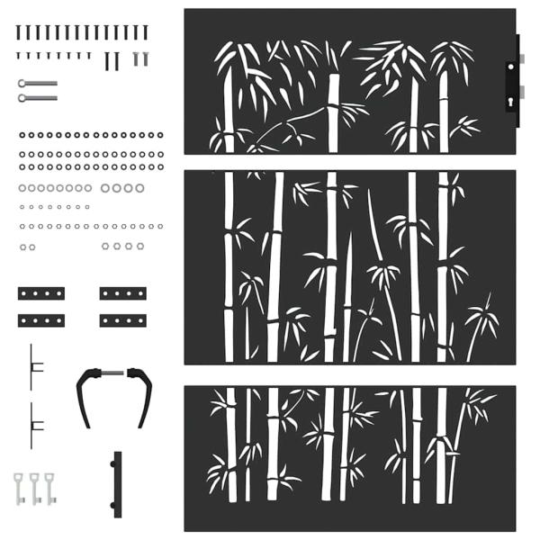 Gartentor Schwarz 105 x 125 cm Pulverbeschichteter Stahl