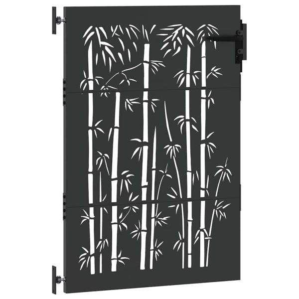 Gartentor Schwarz 105 x 150 cm Pulverbeschichteter Stahl