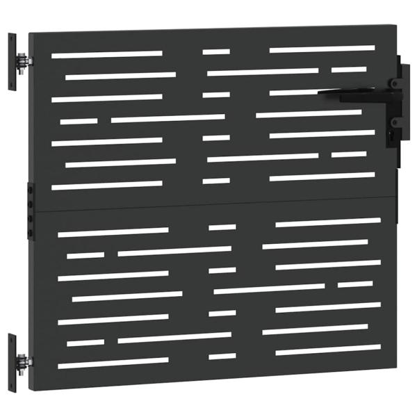 Gartentor Schwarz 105 x 100 cm Pulverbeschichteter Stahl