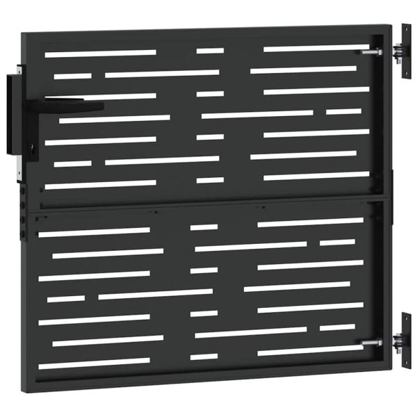 Gartentor Schwarz 105 x 100 cm Pulverbeschichteter Stahl