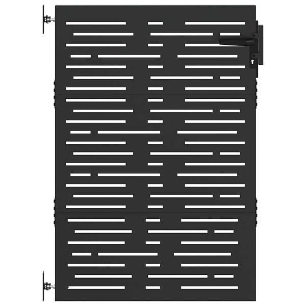 Gartentor Schwarz 105 x 125 cm Pulverbeschichteter Stahl