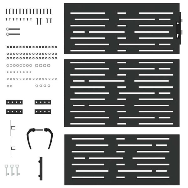 Gartentor Schwarz 105 x 125 cm Pulverbeschichteter Stahl