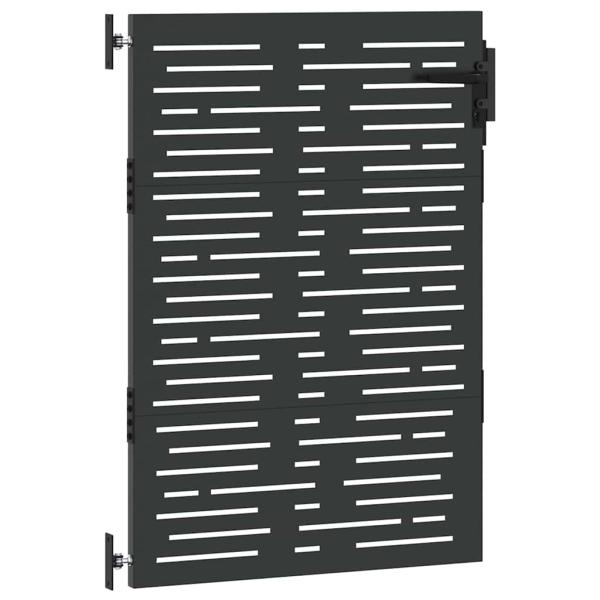 Gartentor Schwarz 105 x 150 cm Pulverbeschichteter Stahl